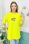 156438 B Yaka Baskili Oversize Tshirt